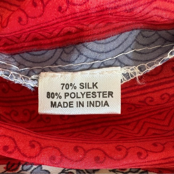 NWT Perry Walker Collective Catherine Midi Dress Silk Blend Periwinkle & Red - Picture 5 of 6